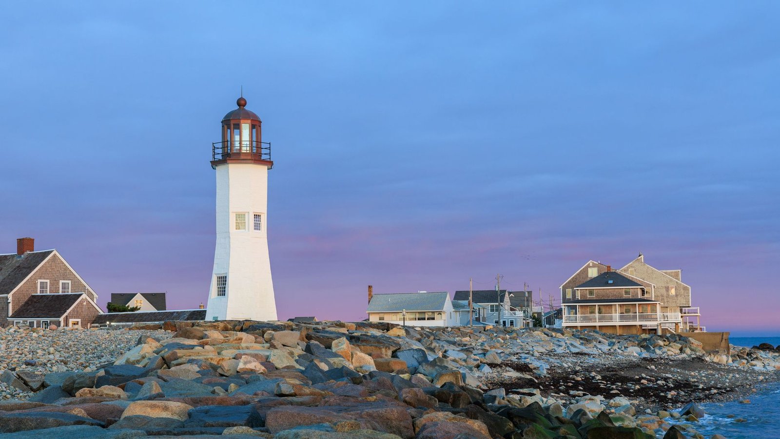Lighthouse on the South Shore Massachusetts coastline
